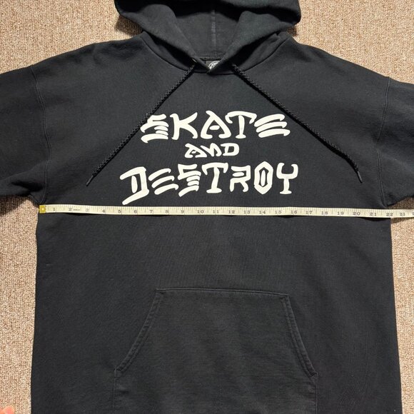 Thrasher Skate and Destroy Skateboard Pullover Hoodie Black Mens Medium - Picture 5 of 8
